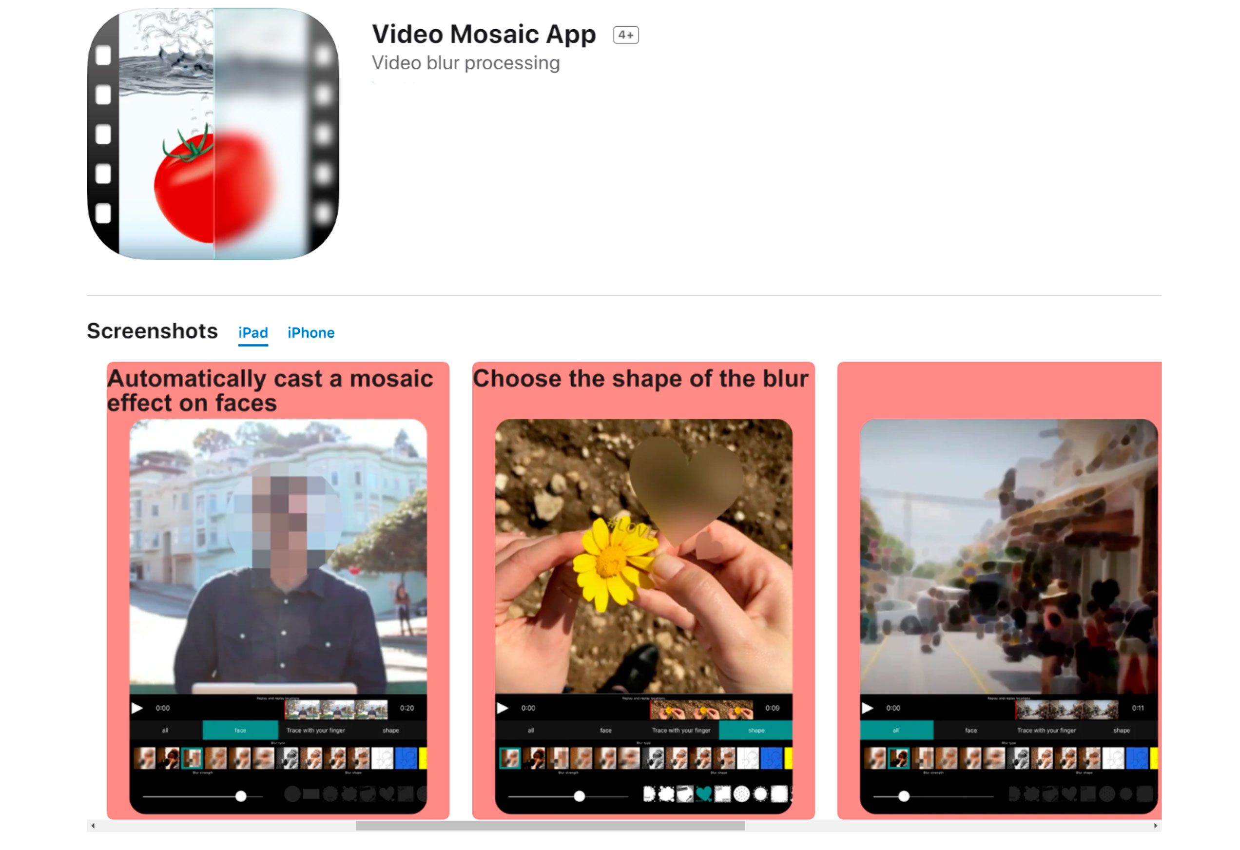 Εφαρμογές μωσαϊκού βίντεο για τηλέφωνα iOS για να θολώσετε τα πρόσωπα σε βίντεο..