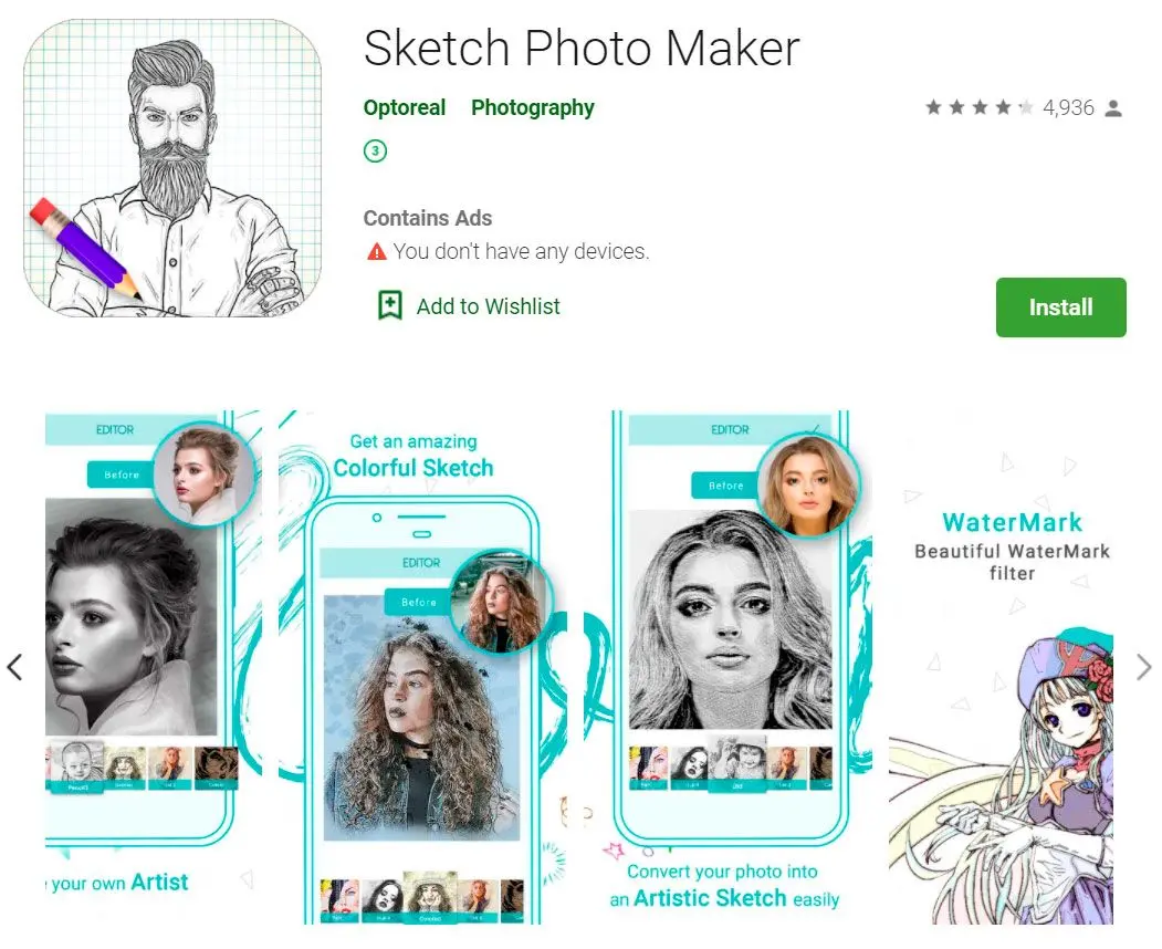 Εφαρμογή Optoreal Sketch Maker..