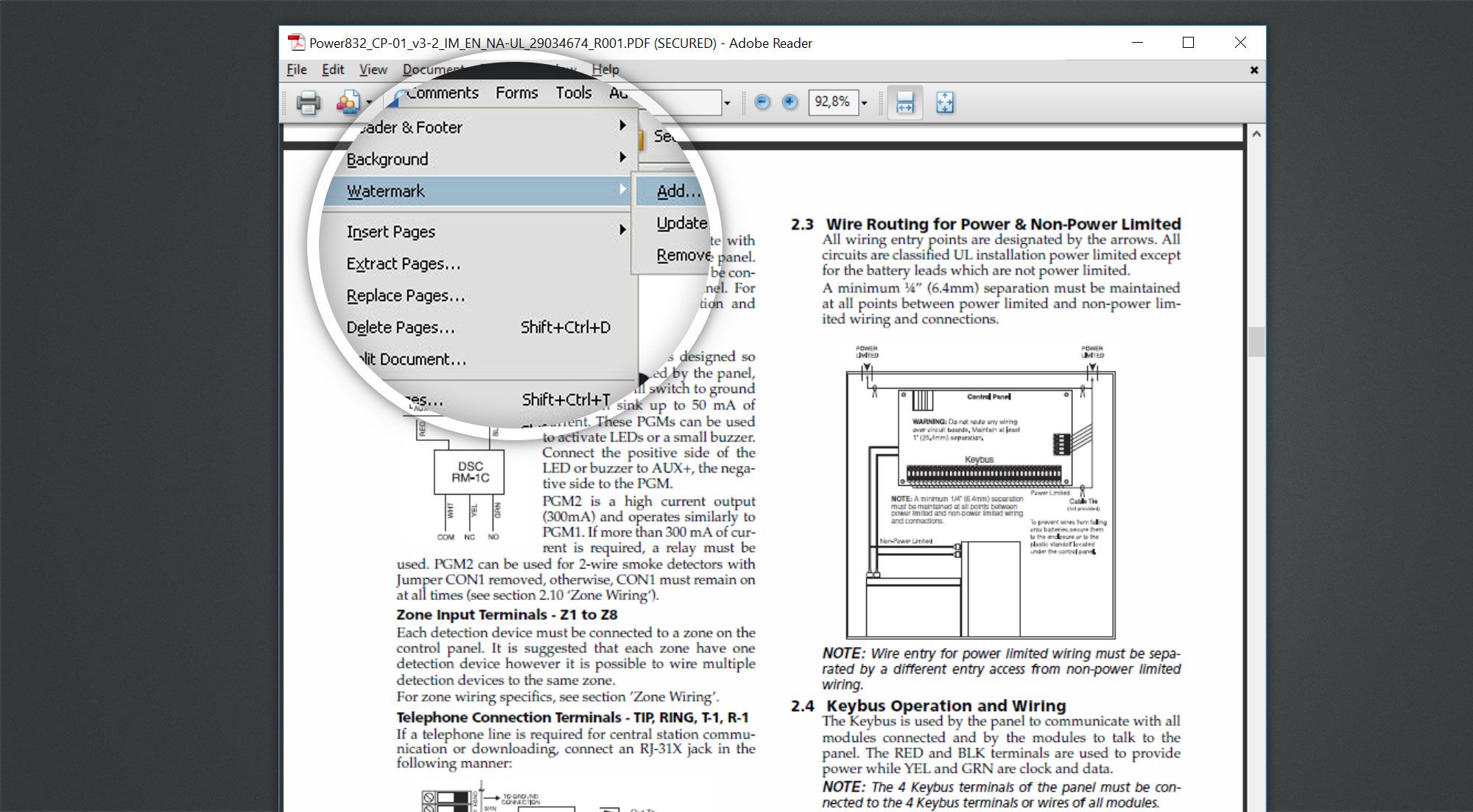 Αφαίρεση υδατογραφήματος από PDF χρησιμοποιώντας το Adobe Acrobat Reader.