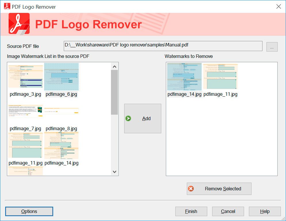 PDF Logo Remover Στιγμιότυπο.
