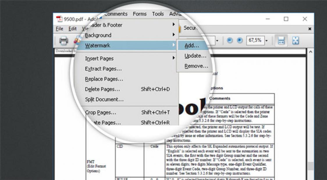 αφαίρεση υδατογραφήματος από PDF χρησιμοποιώντας το Adobe Acrobat Reader.